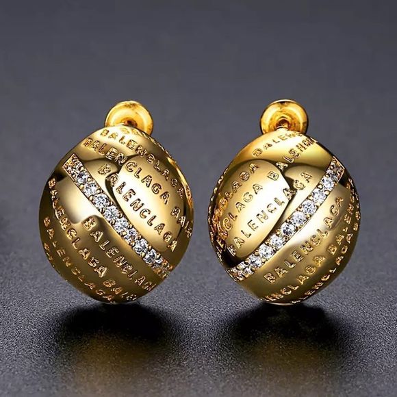 💎146💎 Beautiful Earrings 24k Gold Plated & Cubic Zirconium CZ - Picture 1 of 13